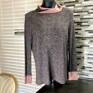 Lime n Chili long sleeve cowl neck tunic. Grey and pink marl. Size small (PP5)